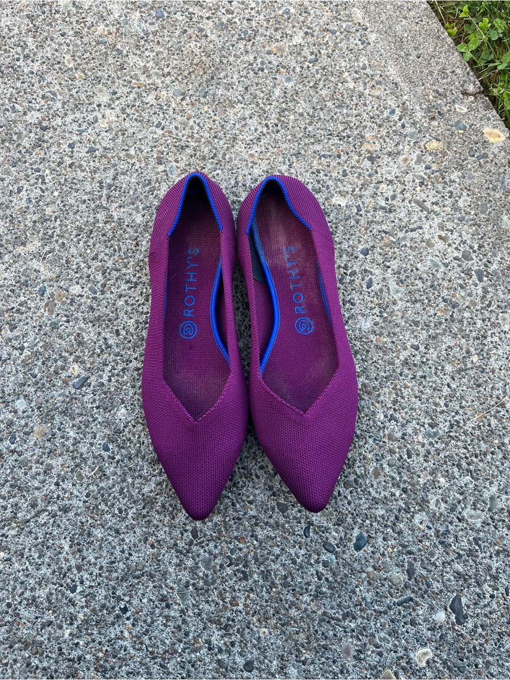 Rothys Ballet Flats Womens 10 Burgundy The Point Solid Knit Pointed Toe Slip On
